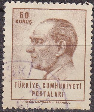 z vendido TURQUIA Turkia 1965 Scott 1655 Sello Fundador y 1º Presidente Mustafa Kernal Ataturk usado 
